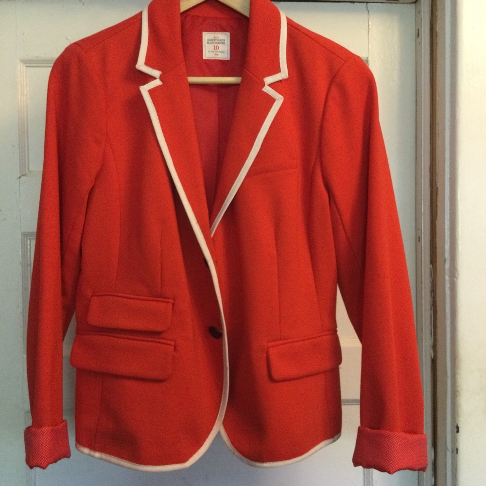 Bold Orange Academy Blazer with White Trim